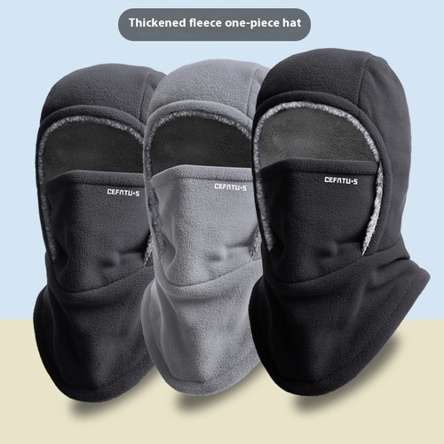 Winter fleece hooded scarf - winter,